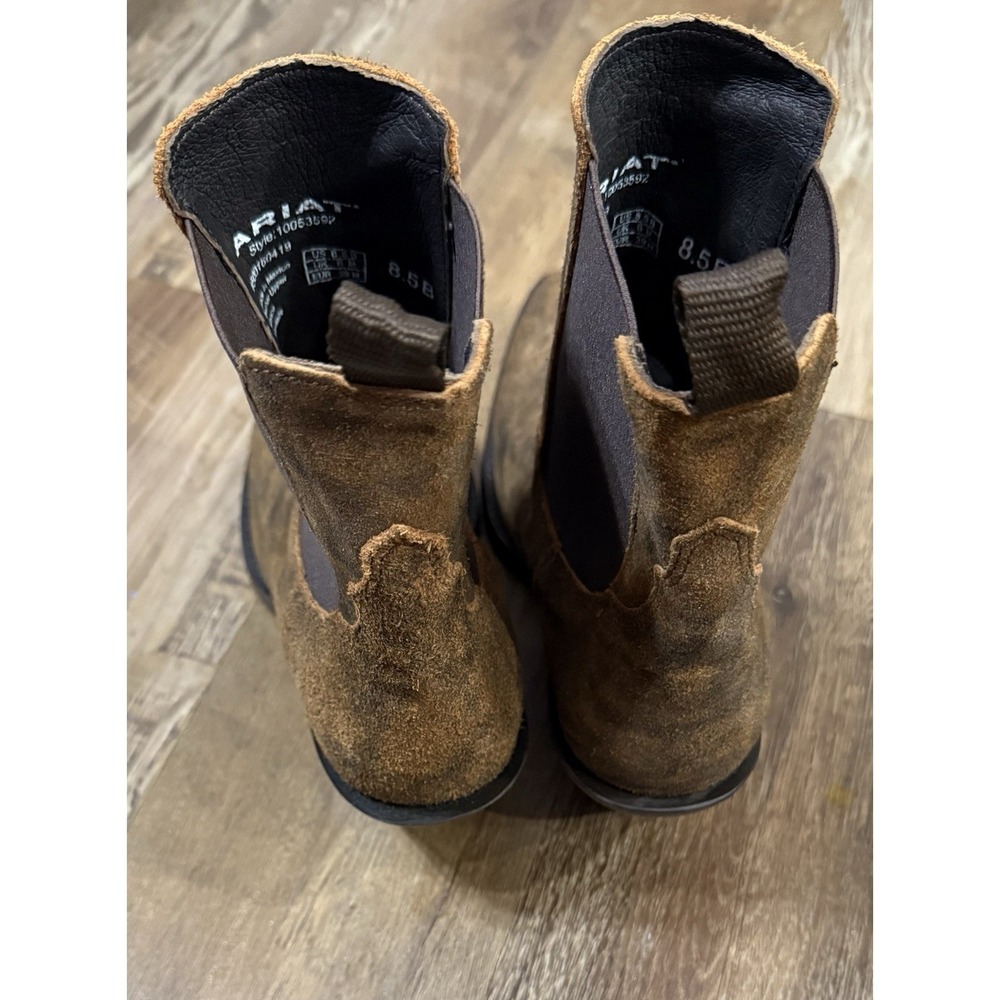 ARIAT Women's Shiloh Bootie, NWT Size 8.5 Dark Ginger Suede Leather Brown - Picture 7 of 8